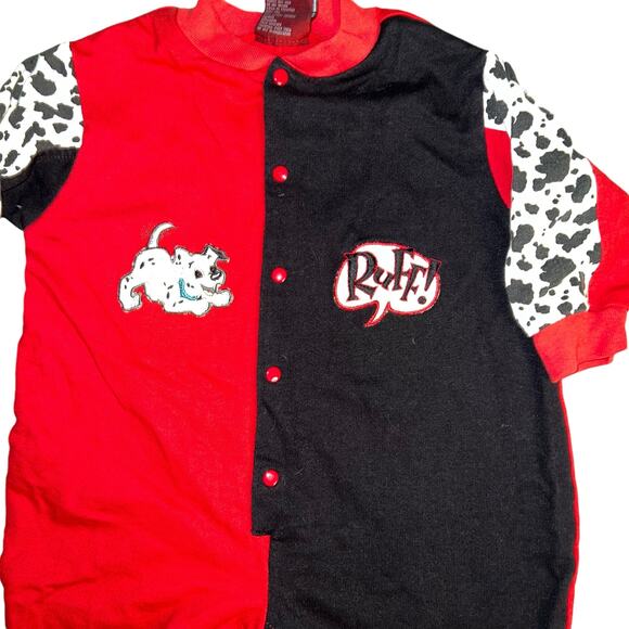 Vintage Disney's 101 Dalmatian red and white long sleeve romper one piece sz 18m - Picture 5 of 11